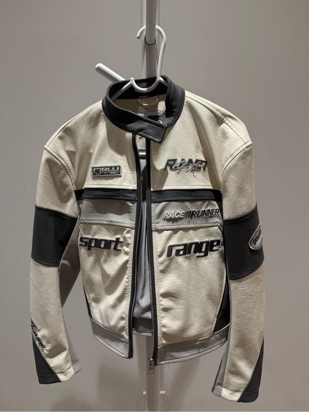 Faux Leather Racing Jacket